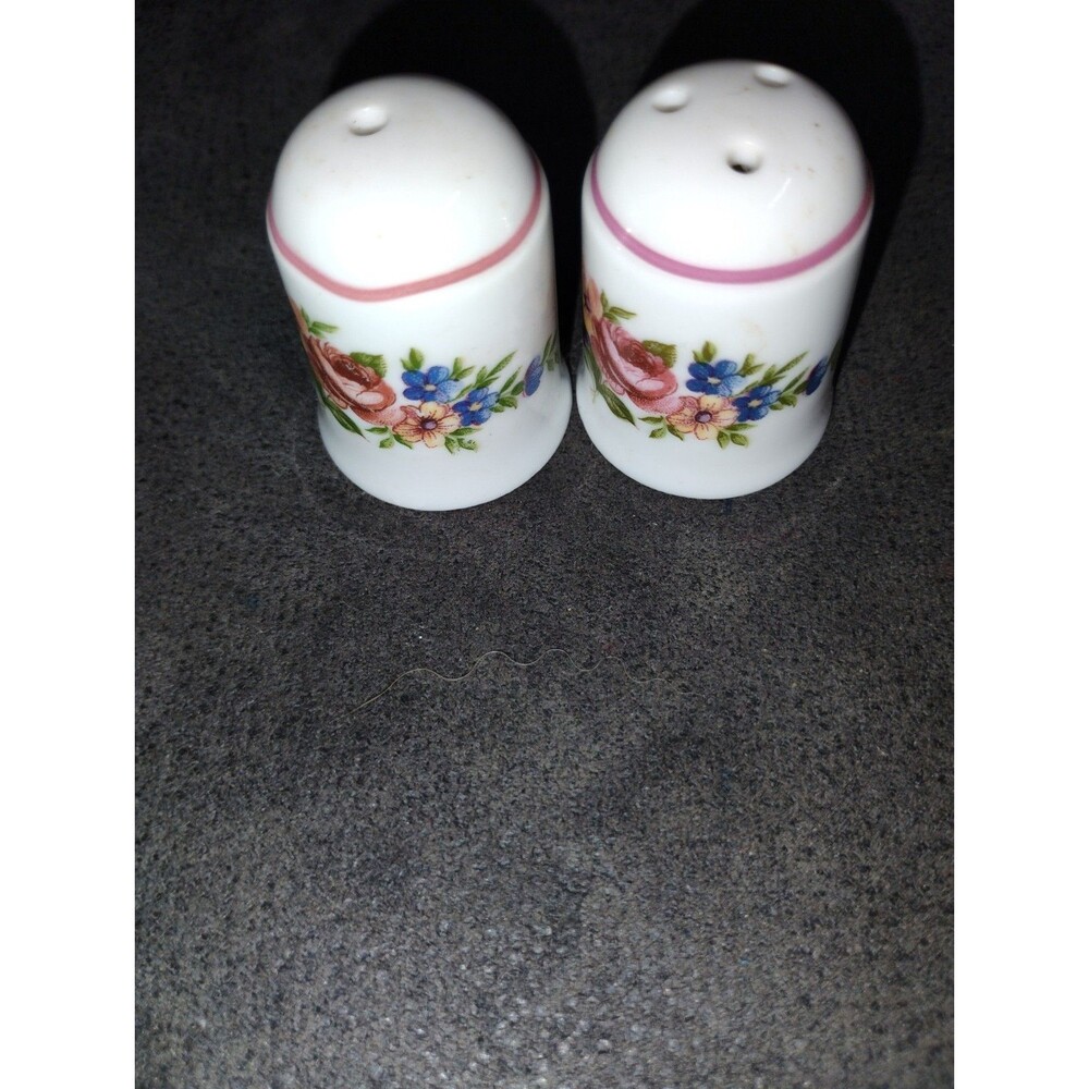 Floral Porcelain Salt & Pepper Shakers Mini